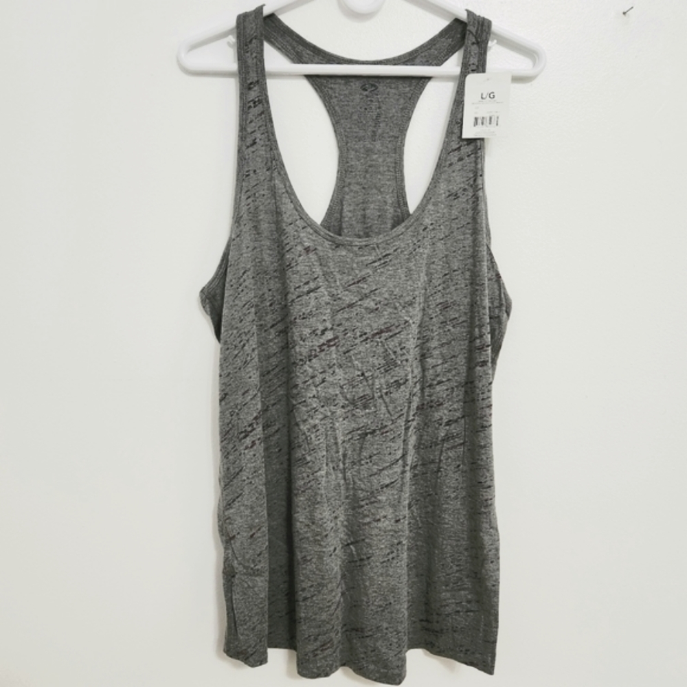 Athletic Works • Dri-More Racer Back Tank, Grey w/pattern, size L, NEW